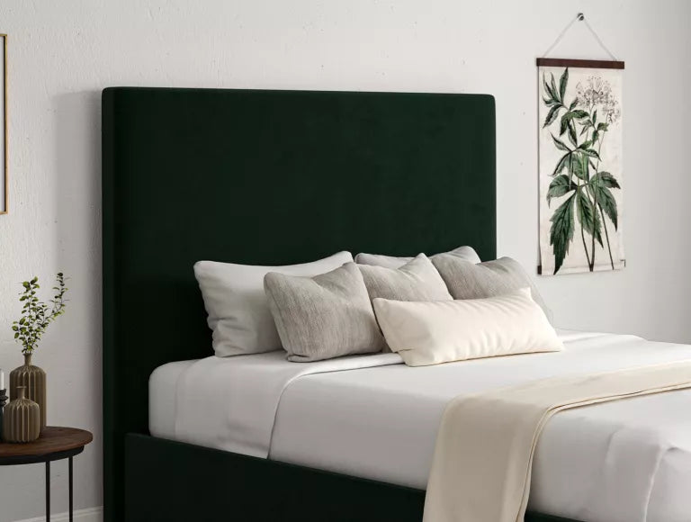 Napoli Hugo Bottle Green Upholstered Ottoman Bed Frame Only