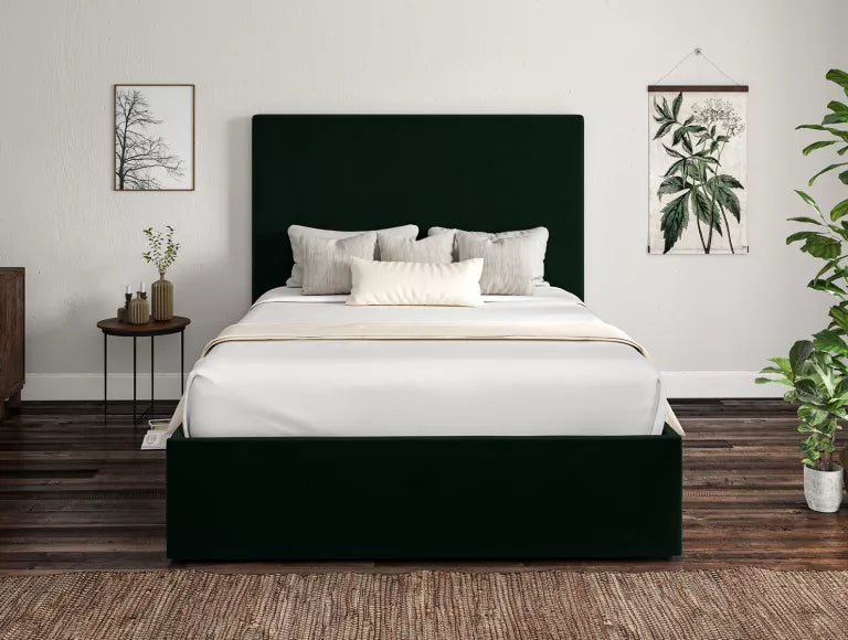 Napoli Hugo Bottle Green Upholstered Ottoman Bed Frame Only – view 3