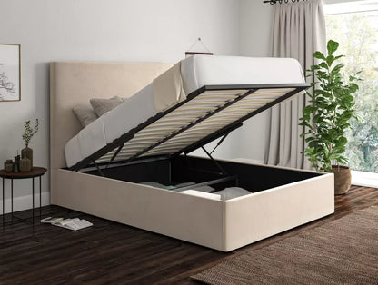 Napoli Hugo Ivory Upholstered Ottoman Bed Frame Only
