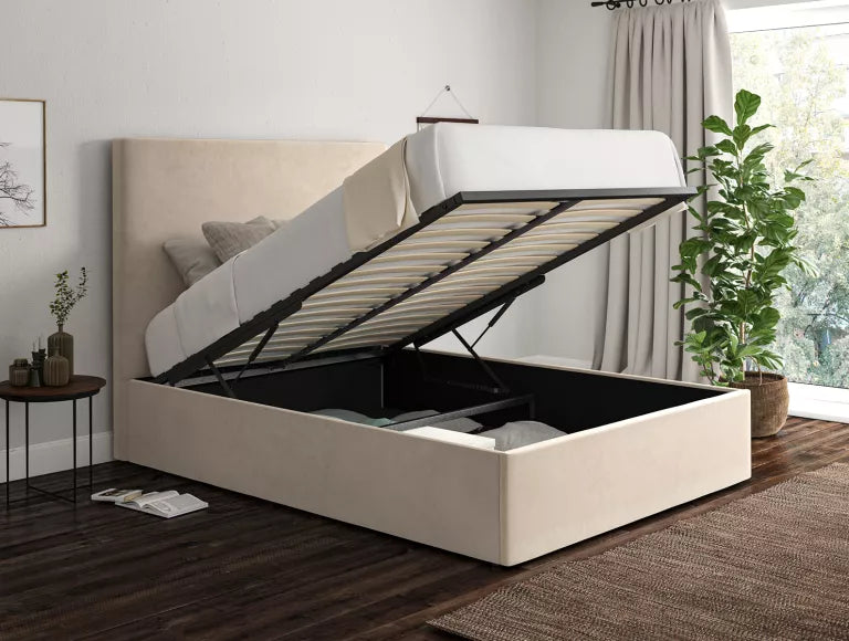 Napoli Hugo Ivory Upholstered Ottoman Bed Frame Only – view 6