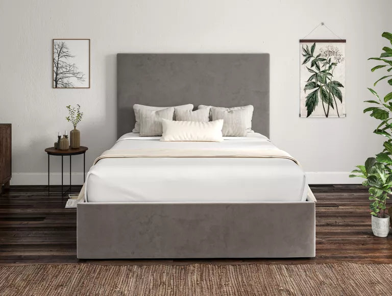 Napoli Hugo Platinum Upholstered Ottoman Bed Frame Only