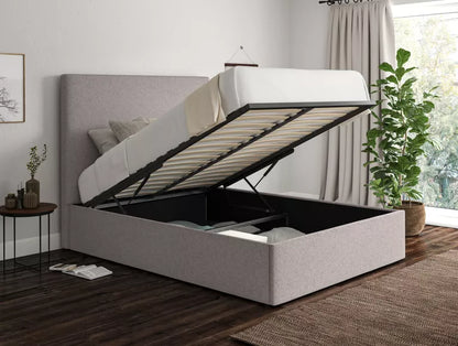 Napoli Trebla Chalk Upholstered Ottoman Bed Frame Only