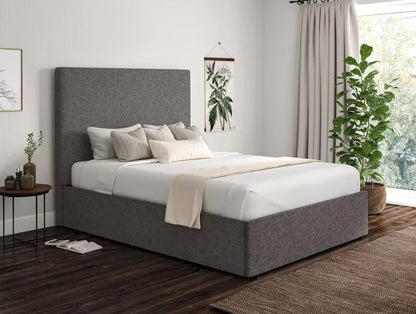 Napoli Trebla Charcoal Upholstered Ottoman Bed Frame Only