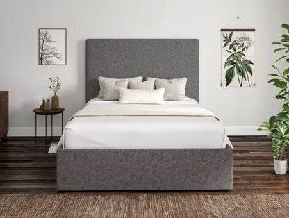 Napoli Trebla Charcoal Upholstered Ottoman Bed Frame Only