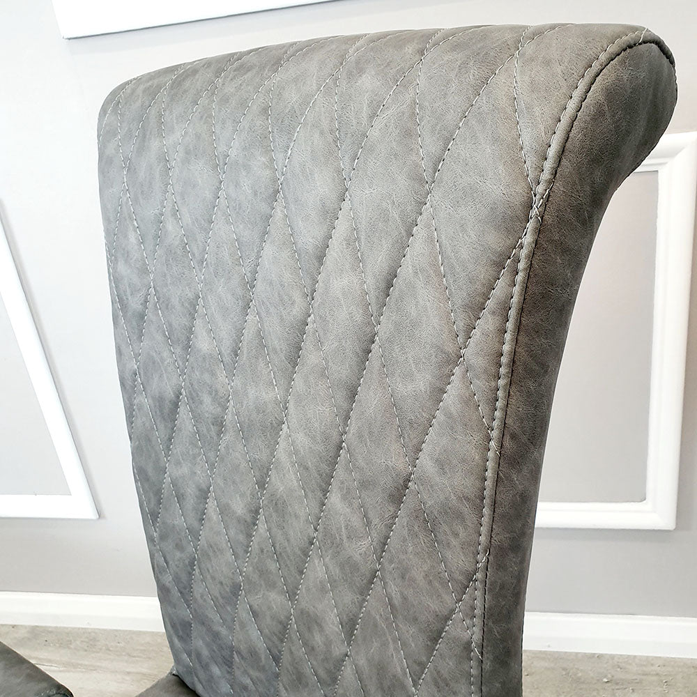 Nicole Dining Chair with Plain Back, Line & Cross Stitch