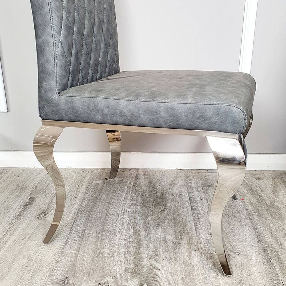 Nicole Dining Chair with Plain Back, Line & Cross Stitch