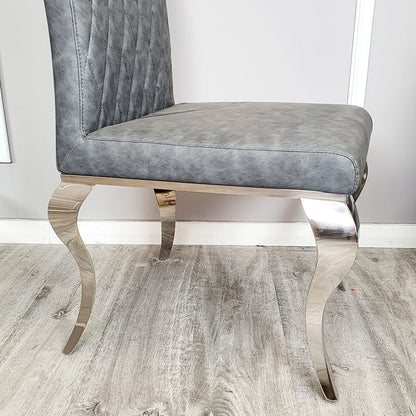 Nicole Dining Chair with Plain Back, Line & Cross Stitch