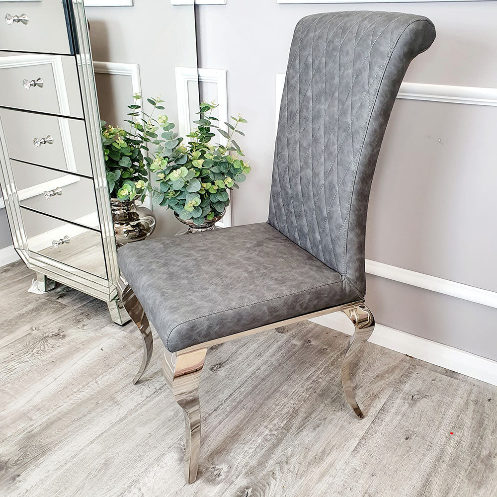 Nicole Dining Chair with Plain Back, Line & Cross Stitch – view 8