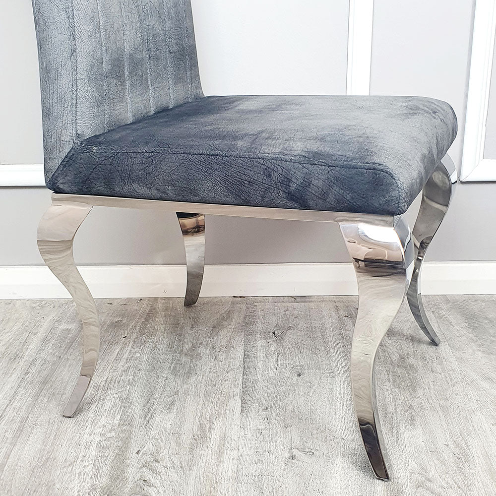 Nicole Dining Chair with Plain Back, Line & Cross Stitch