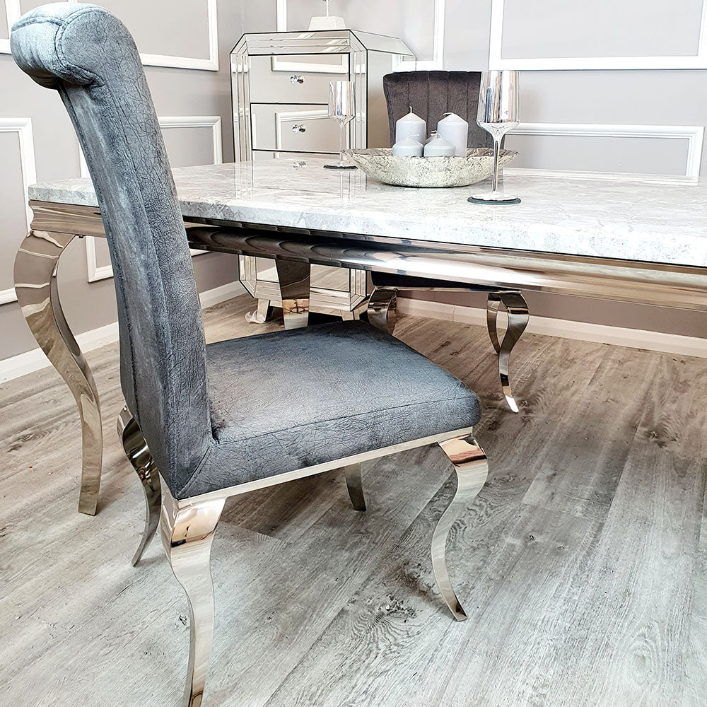Nicole Dining Chair with Plain Back, Line & Cross Stitch
