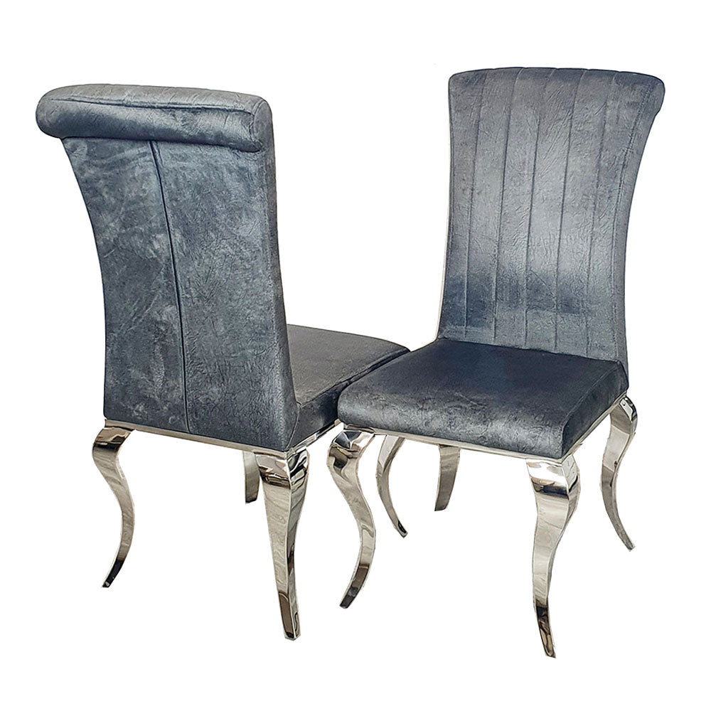 Nicole Dining Chair with Plain Back, Line & Cross Stitch