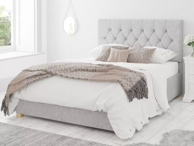 York Ottoman Pastel Cotton Storm Bed Frame Only