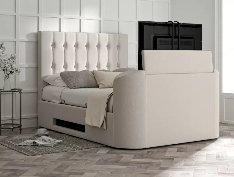 Dorchester Upholstered Arran Natural Ottoman TV Bed – view 6