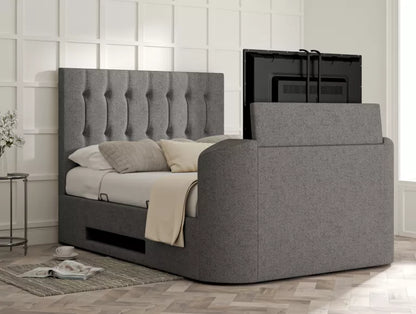Dorchester Upholstered Arran Pebble Ottoman TV Bed - Bed Frame Only