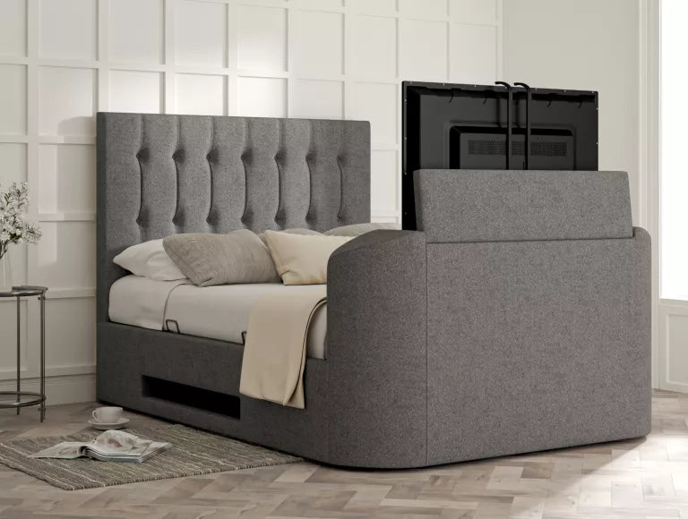 Dorchester Upholstered Arran Pebble Ottoman TV Bed – view 6