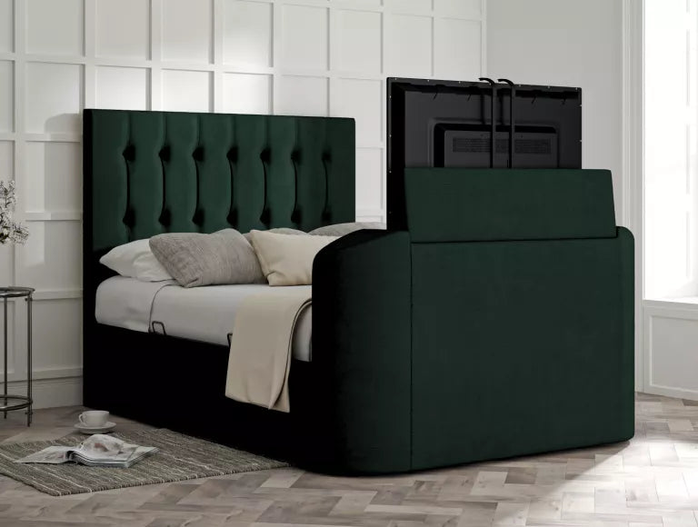 Dorchester Upholstered Hugo Bottle Green Ottoman TV Bed – view 6