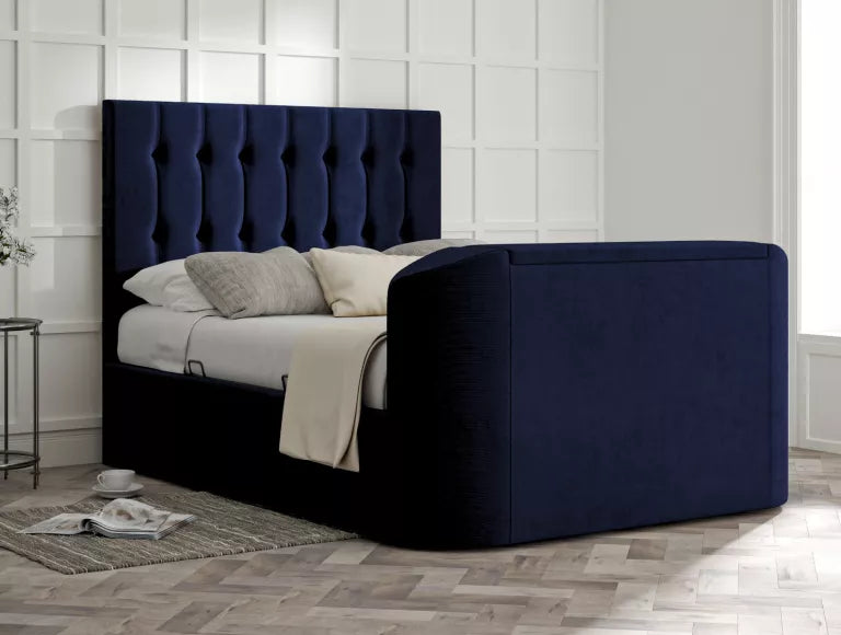 Dorchester Upholstered Hugo Royal Ottoman TV Bed - Bed Frame Only