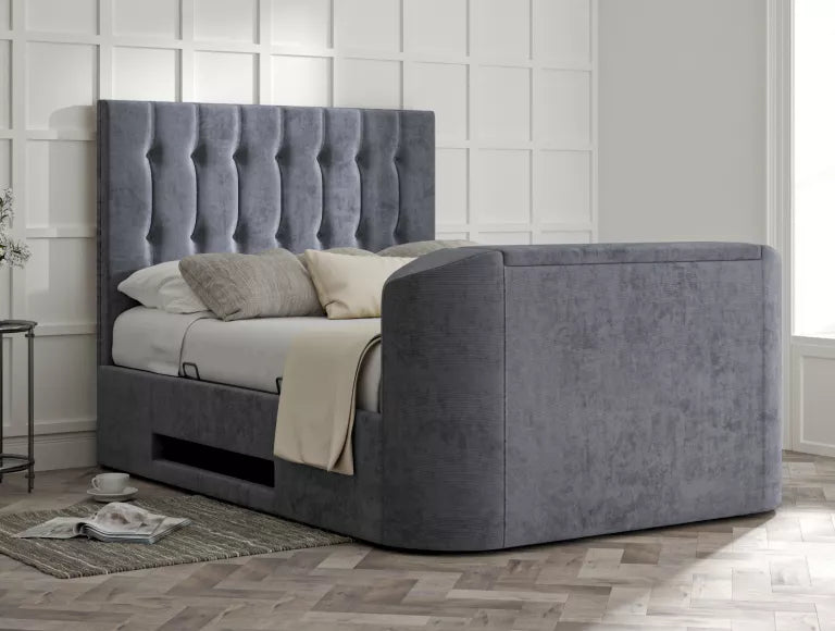 Dorchester Upholstered Hugo Platinum Ottoman TV Bed – view 4