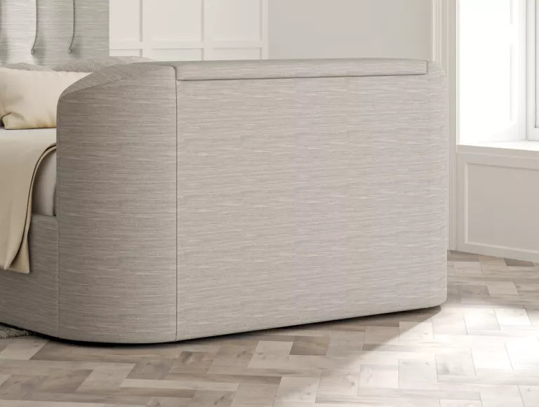 Dorchester Upholstered Linea Fog Ottoman TV Bed – view 2
