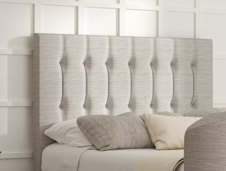 Dorchester Upholstered Linea Fog Ottoman TV Bed - Bed Frame Only