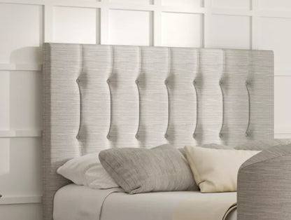 Dorchester Upholstered Linea Fog Ottoman TV Bed - Bed Frame Only