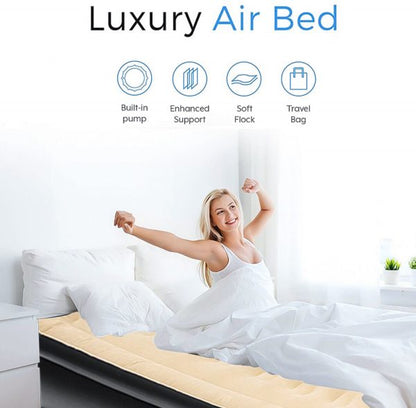 Inflatable High Raised Air Bed Mattress Built- in Electric Pump Double Bed Size