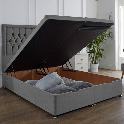 Windsor Ottoman End Lift Storage Divan Bed - Optional Headboard