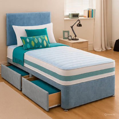 Single Divan Bed Set - Choice of Mattress & Optional Storage
