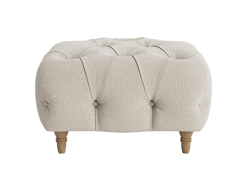 Treacle Footstool with Wooden Legs - Plush Velvet Upholstered Footstool