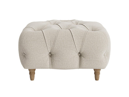 Treacle Footstool with Wooden Legs - Plush Velvet Upholstered Footstool