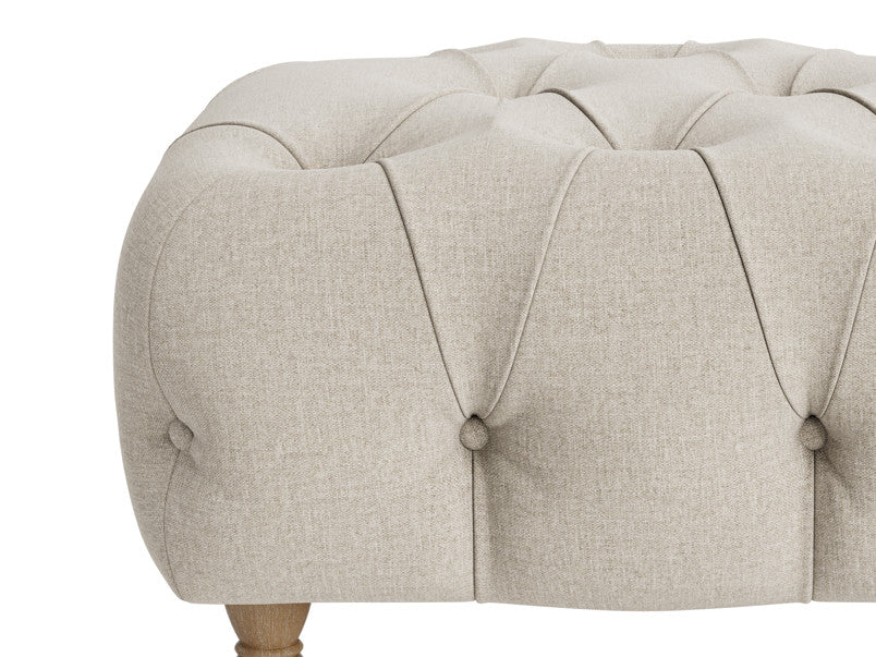 Treacle Footstool with Wooden Legs - Plush Velvet Upholstered Footstool