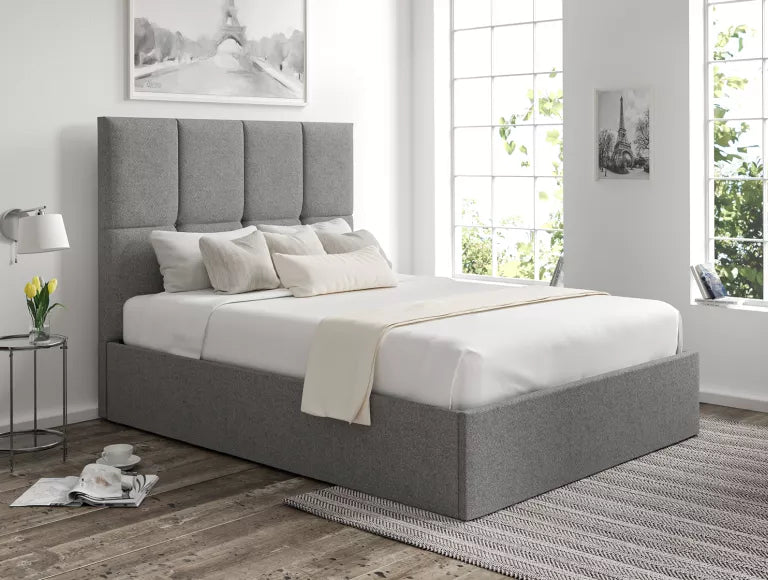 Turin Arran Pebble Upholstered Ottoman Bed Frame Only