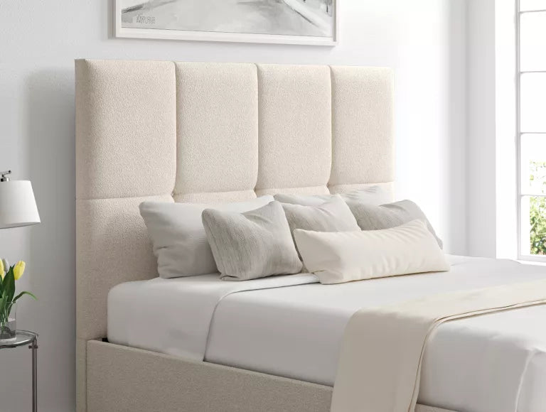 Turin Boucle Ivory Upholstered Ottoman Bed Frame Only