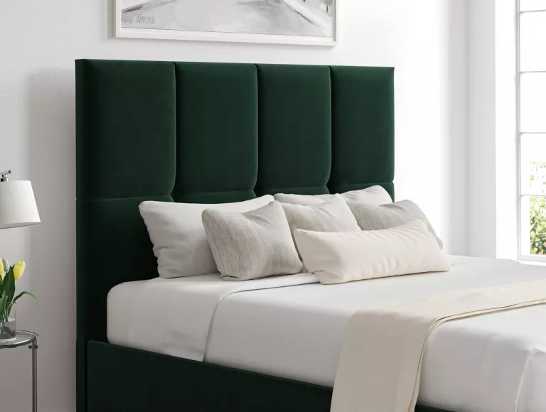 Turin Hugo Bottle Green Upholstered Ottoman Bed Frame Only