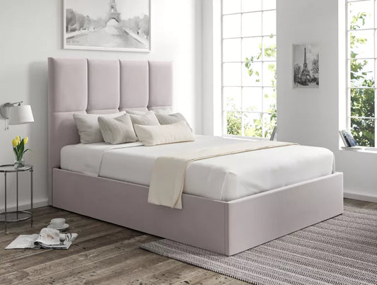 Turin Hugo Dove Upholstered Ottoman Bed Frame Only