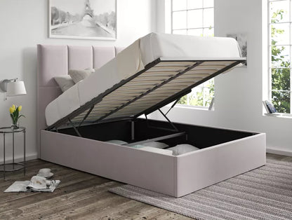 Turin Hugo Dove Upholstered Ottoman Bed Frame Only
