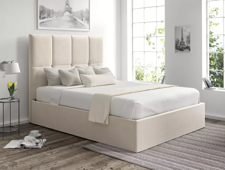 Turin Hugo Ivory Upholstered Ottoman Bed Frame Only