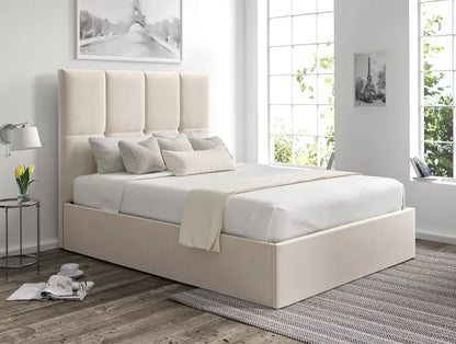 Turin Hugo Ivory Upholstered Ottoman Bed Frame Only