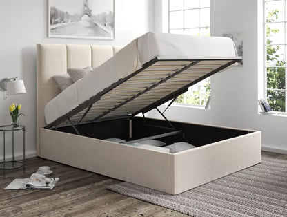 Turin Hugo Ivory Upholstered Ottoman Bed Frame Only
