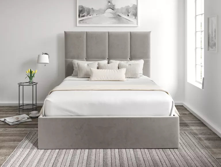 Turin Hugo Platinum Upholstered Ottoman Bed Frame Only
