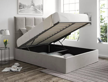 Turin Hugo Platinum Upholstered Ottoman Bed Frame Only
