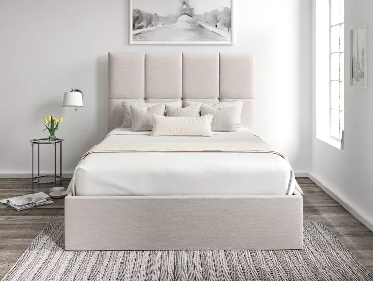Turin Linea Fog Upholstered Ottoman Bed Frame Only