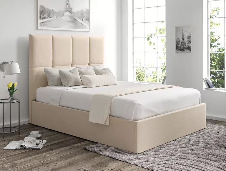 Turin Linea Linen Upholstered Ottoman Bed Frame Only