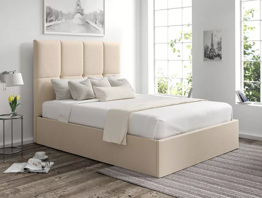 Turin Linea Linen Upholstered Ottoman Bed Frame Only