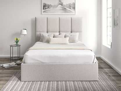 Turin Trebla Chalk Upholstered Ottoman Bed Frame Only