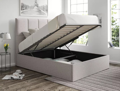 Turin Trebla Chalk Upholstered Ottoman Bed Frame Only