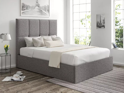 Turin Trebla Charcoal Upholstered Ottoman Bed Frame Only