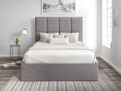Turin Trebla Charcoal Upholstered Ottoman Bed Frame Only