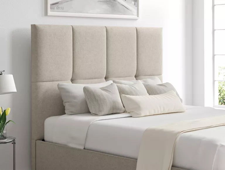Turin Trebla Flax Upholstered Ottoman Bed Frame Only