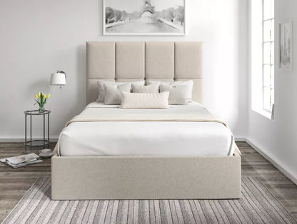 Napoli Trebla Flax Upholstered Ottoman Bed Frame Only